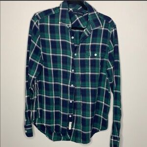 Five four blue & green flannel button down shirt
